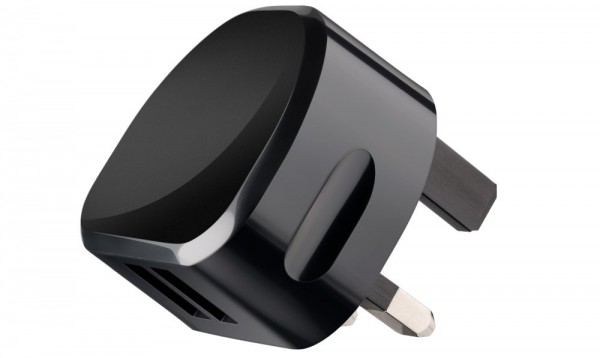 UK USB-Ladegerät, 2 Port, 2,4A, schwarz