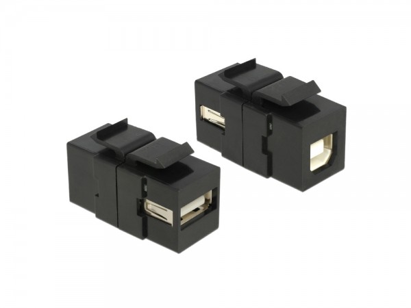 Keystone Modul USB 2.0 A Buchse an USB 2.0 B Buchse, schwarz, Delock® [86370]