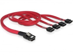 Kabel, mini SAS 36 Pin zu 4 x SATA (SFF 8087 zu 4 x SATA) 0,5m, Delock® [83057]