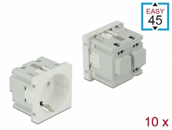 Easy 45 Schutzkontakt-Steckdose 45 x 45 mm 10 Stück, Delock® [81320]