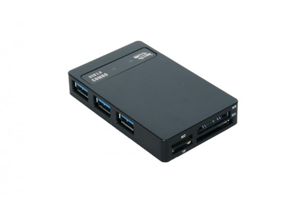 USB 3.0 - Flash/Smart Lese-/Schreibgerät mit HUB, Exsys® [EX-1635]