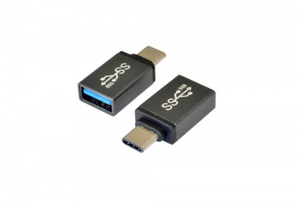 Adapter USB 3.1 Typ C Stecker auf USB 3.0 Buchse A, grau, Exsys® [EX-47990]