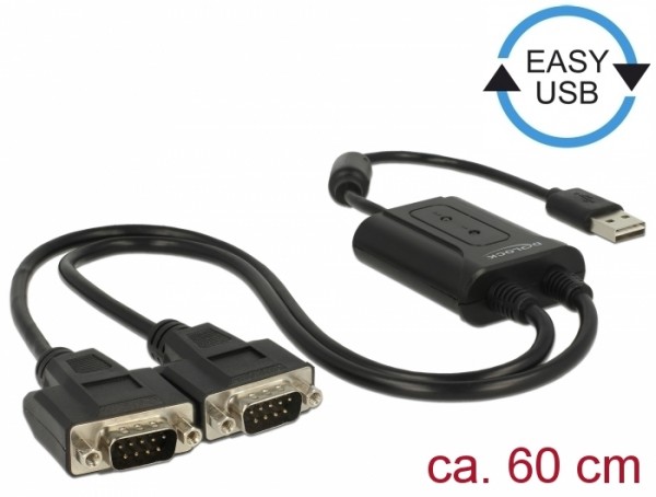 USB 2.0 auf 2 x Seriell RS-232 Adapter, Delock® [63950]