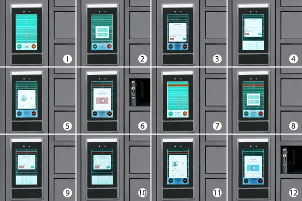 Ladespind / Ladeschrank mit 12x Schließfächern, 65W USB-C™ + 15W USB-A Ports