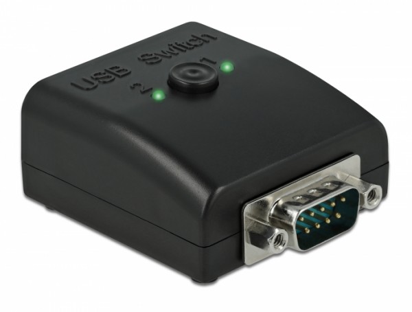 RS-232 Umschalter und Verteiler 1 x Seriell DB9 zu 2 x USB 2.0 Typ-B bidirektional, Delock® [87756]