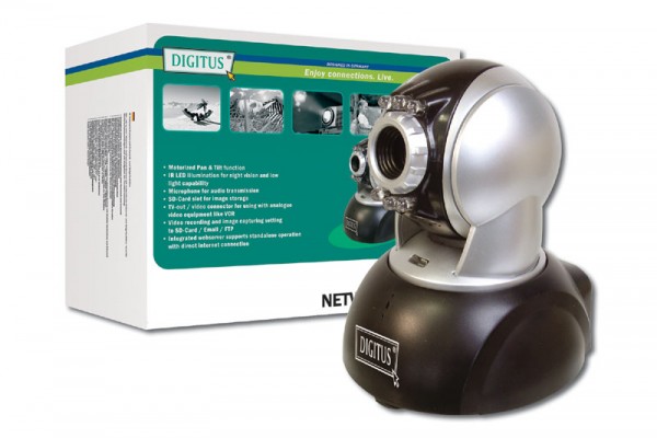 Digitus® IP Kamera, Pan & Tilt, MJPEG4, RJ 45