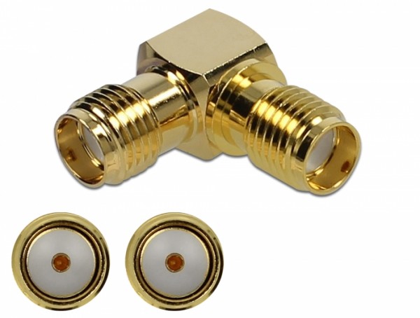 Adapter SMA Buchse an SMA Buchse 90° 10 GHz, Delock® [89952]