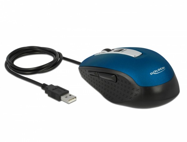 Optische 5-Tasten Maus USB Typ-A blau, Delock® [12621]