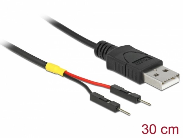 USB Stromkabel Typ-A auf 2 x Pfostenstecker einzeln Strom 30 cm, Delock® [85402]