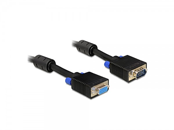 Verlängerung S-VGA Stecker auf Buchse, schwarz, 1m, Delock® [82563]