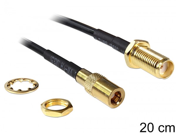 Antennenkabel SMA Buchse zum Einbau an SMB Stecker, 0,2m, Delock ® [88584]
