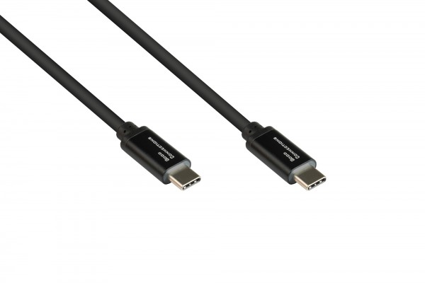 USB-C™ SmartFLEX Lade- und Datenkabel mit Power Delivery (PD3) 100W, USB 2.0, 5A E-Marker, schwarz, 0,5m, Good Connections®