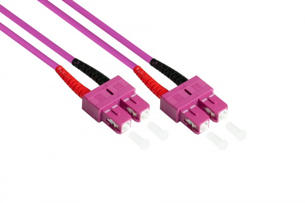 Patchkabel LWL Duplex OM4 (Multimode, 50/125) SC/SC, LSZH, austauschbare Polarität, 30m, Good Connections®