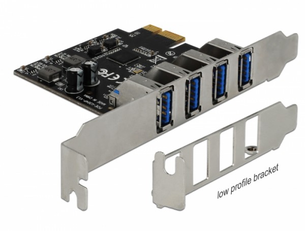 USB 3.0 PCI Express Karte mit 4x externen Typ-A Buchsen, Delock® [90304]