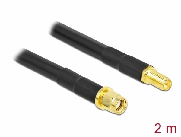 Antennenkabel RP-SMA Stecker zu RP-SMA Buchse LMR/CFD300 2 m low loss , Delock® [90464]