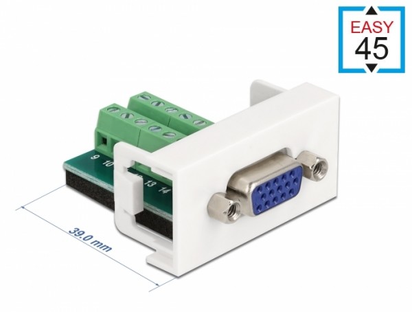 Easy 45 Modul VGA Buchse zu Terminalblock 22,5 x 45 mm, Delock® [81346]