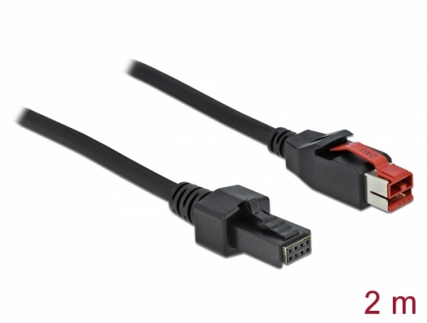 PoweredUSB Kabel Stecker 24 V zu 2 x 4 Pin Stecker 2 m für POS Drucker und Terminals, Delock® [85951]