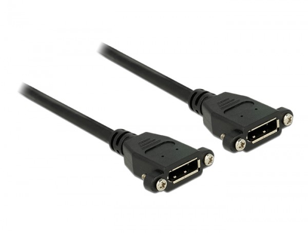 Kabel DisplayPort 1.2 Buchse an DisplayPort Buchse anm Einbau, 4K 60Hz, schwarz, 0,25m, Delock® [85113]