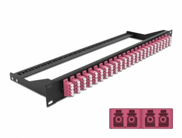19" LWL Patchpanel 24 Port LC Quad violett, Delock® [43403]