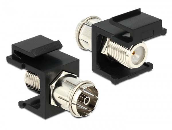 Keystone Modul IEC Buchse an F Buchse schwarz, Delock® [86352]
