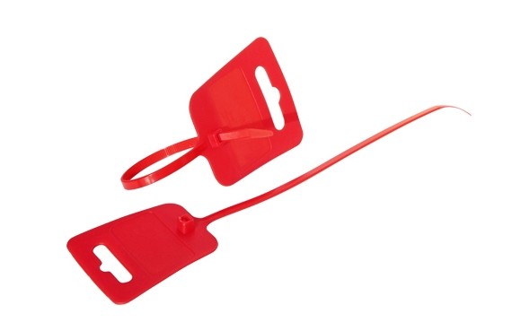 Kabelbinder, Euroloch und Beschriftungsfeld, RAL 3020, VE 100 Stück, rot, 4,8 x 250mm, Good Connections®