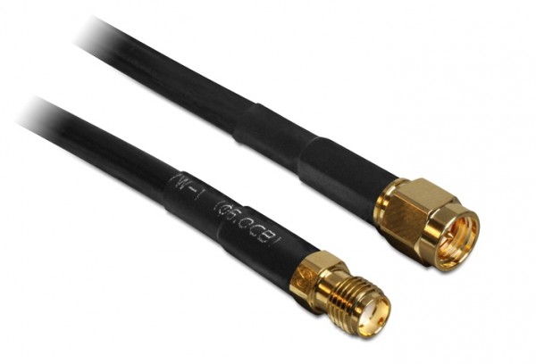 Antennenverlängerungskabel, HF SMA Stecker an SMA Buchse, 2m, Delock® [88443]