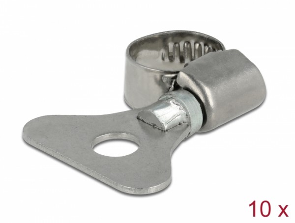Schlauchschelle mit Flügelmutter 8 - 12 mm 10 Stück Metall, Delock® [19570]
