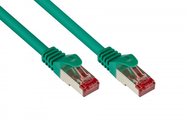 RNS® Patchkabel mit Rastnasenschutz, Cat. 6, S/FTP, PiMF, PVC, 250MHz, grün, 15m, Good Connections®