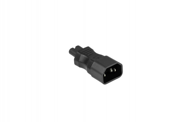 kabelmeister® Stromadapter Kaltgeräte-Stecker C14 (gerade) an C7/Euro 8 Buchse (gerade), schwarz