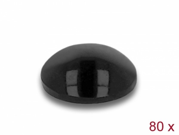 Gummifüße rund selbstklebend 6 x 2 mm 80 Stück schwarz, Delock® [18307]
