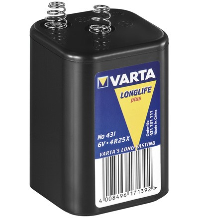 Varta® Battery 6Volt Blockbatterie (431) LongLife Plus - Zinkchlorid; 1er Blister