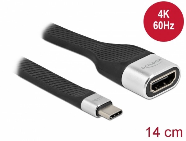 FPC Flachbandkabel USB Type-C™ zu HDMI (DP Alt Mode) 4K 60 Hz 14 cm, Delock® [86933]