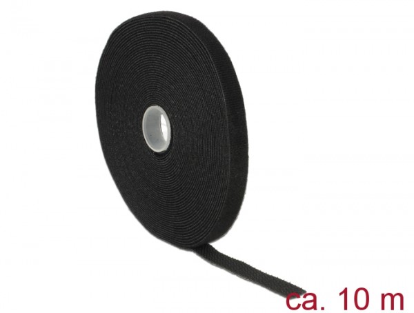 Klett-Kabelbinder L 10m x B 13mm, Rolle, schwarz, Delock® [18712]