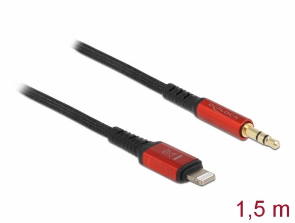 Audiokabel 8 Pin Lightning™ Stecker zu Klinkenstecker 3,5 mm 3 Pin 1,5 m, Delock® [86587]