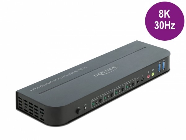 DisplayPort 1.4 KVM Switch 8K 30 Hz mit USB 3.0 und Audio, Delock® [11484]