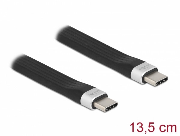 USB 3.2 Gen 2 FPC Flachbandkabel USB Type-C™ zu USB Type-C™ 13,5 cm PD 3 A E-Marker, Delock® [85770]