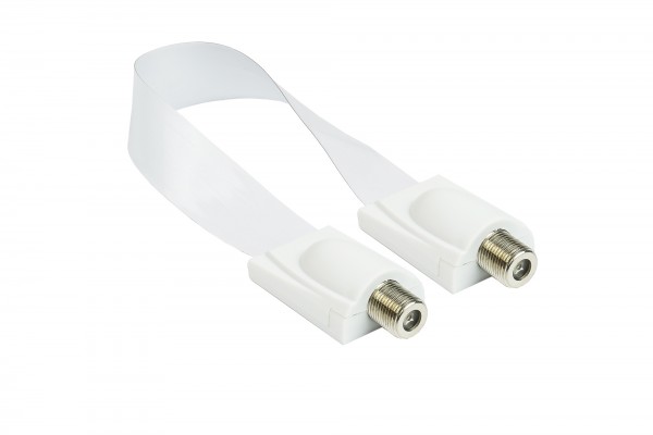 SAT Fensterdurchführung High-Quality, Gesamtlänge inkl. Stecker 26,5cm, flexible Länge 17,5cm, weiß, Good Connections®