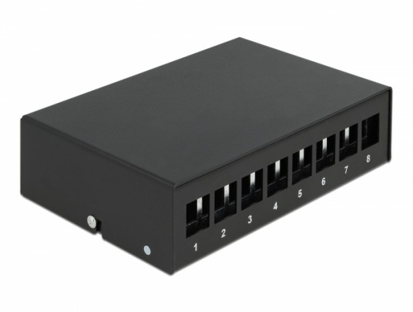 Keystone Patchpanel 8 Port schwarz, Delock® [43413]