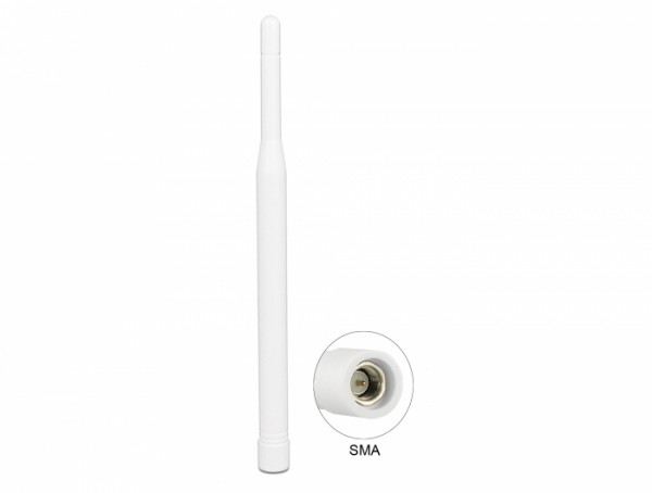 LTE Antenne SMA Stecker 0,3 - 2,9 dBi omnidirektional starr weiß, Delock® [89622]