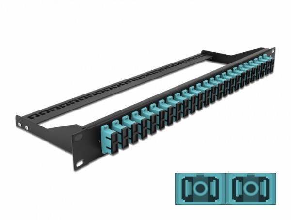 19? LWL Patchpanel 24 Port SC Duplex aqua, Delock® [43395]