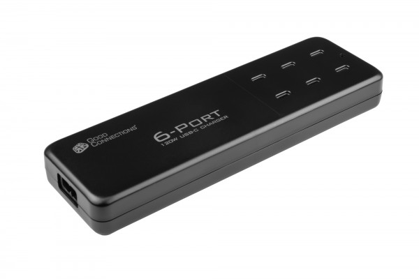 USB-Desktop-Schnellladestation 120W, 6-Port (6x USB-C™), PD 3.0, QC 4+, schwarz, Good Connections®