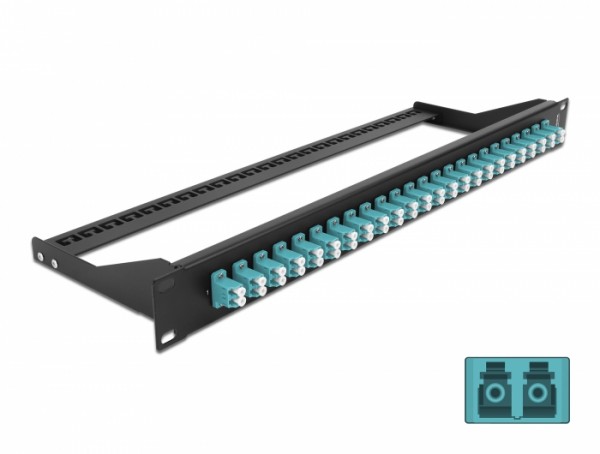 19? LWL Patchpanel 24 Port LC Duplex aqua, Delock® [43389]