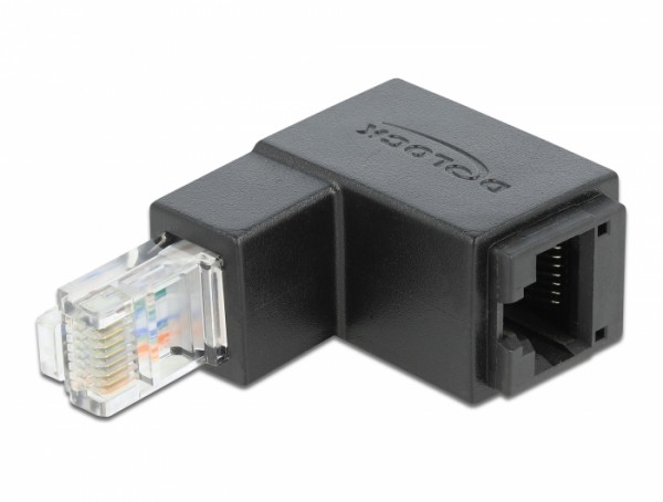 Adapter RJ45 Stecker unten gewinkelt > RJ45 Buchse Cat.6 UTP , Delock® [86423]