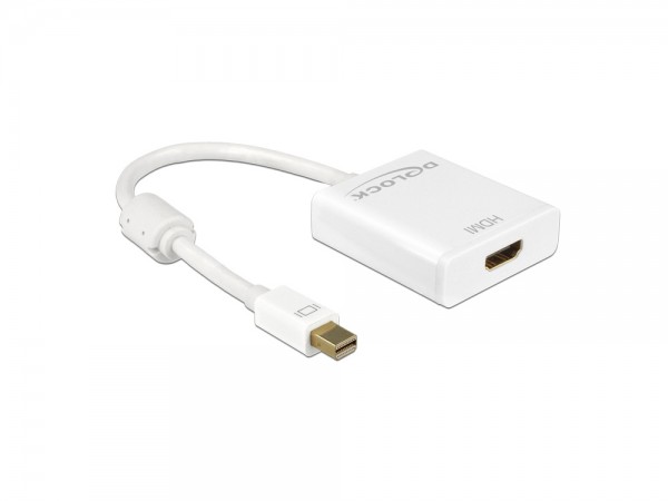 Adapter mini Displayport 1.2 Stecker an HDMI Buchse, 4K Aktiv, weiß, 0,2m, Delock® [62612]