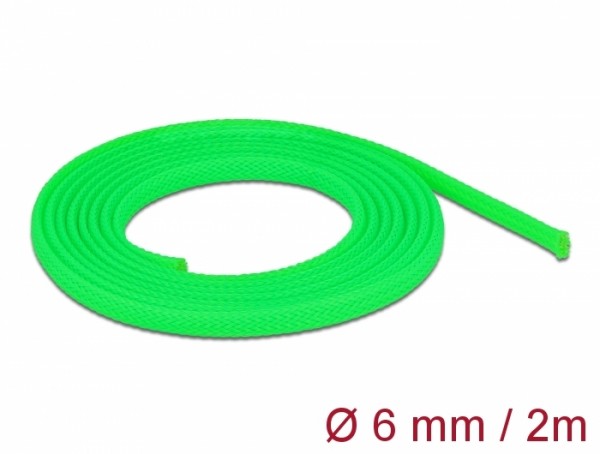 Geflechtschlauch dehnbar 2 m x 6 mm grün, Delock® [20739]
