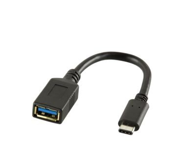 Adapterkabel USB 3.1 Gen1 C Stecker an USB 3.1 A Buchse, schwarz, 0,15m, LogiLink® [CU0098]