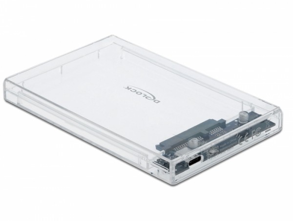 Externes Gehäuse für 2.5" SATA HDD / SSD mit USB Type-C™ Buchse transparent - werkzeugfrei , Delock® [42621]