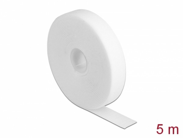 Klettband auf Rolle L 5 m x B 20 mm weiß, Delock® [18381]