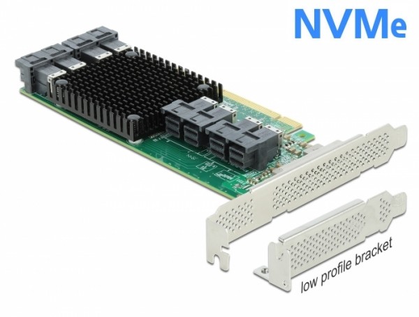 PCI Express x16 Karte zu 8 x intern SFF-8643 NVMe - Low Profile Formfaktor , Delock® [90504]