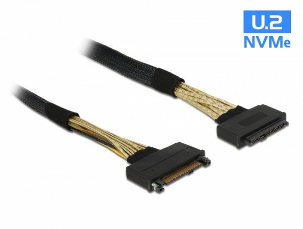 Verlängerungskabel U.2 SFF-8639 Stecker > U.2 SFF-8639 Buchse 0,5 m, Delock® [85738]